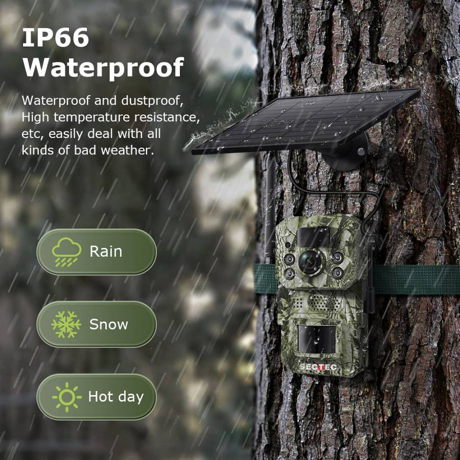 SECTEC smart ηλιακή κάμερα κυνηγού ST-HC809, 3MP, 4G, PIR, SD, IP66 ST-HC809
