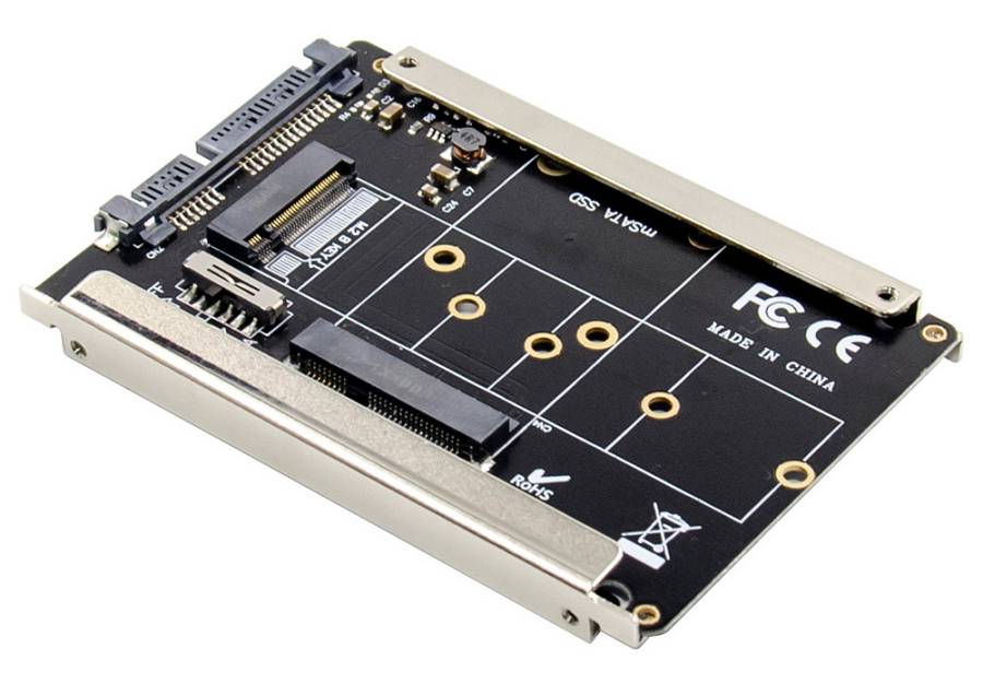 POWERTECH κάρτα μετατροπής 2.5 SATA σε M.2 B & mSATA SSD ST525, 6Gbps ST525
