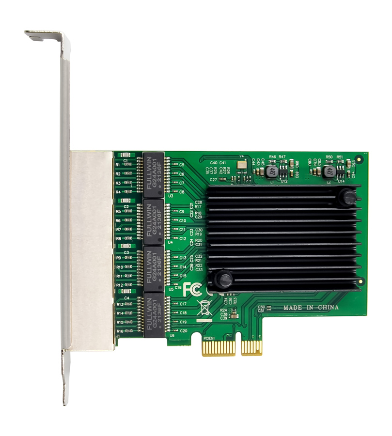 POWERTECH κάρτα επέκτασης PCIe σε 4x RJ45 GbE ST708, RTL8111F & ASM1184 ST708