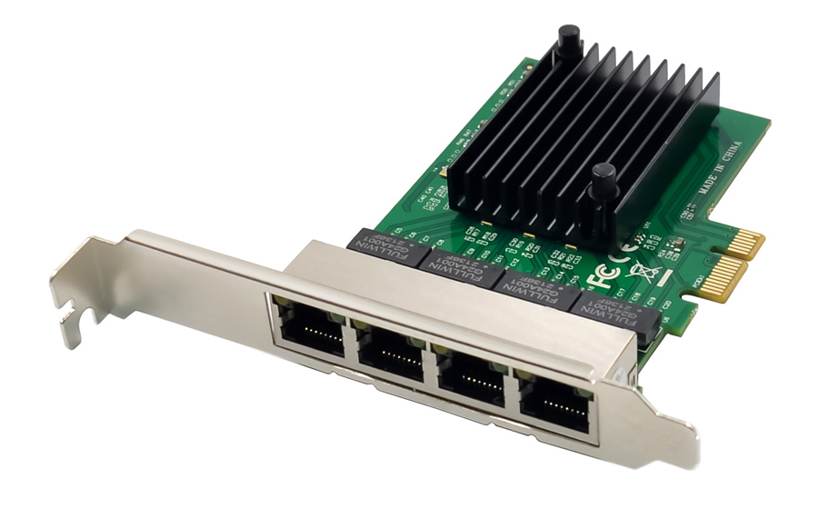 POWERTECH κάρτα επέκτασης PCIe σε 4x RJ45 GbE ST708, RTL8111F & ASM1184 ST708