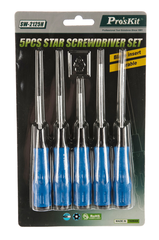 PROSKIT σετ κατσαβιδιών Torx SW-2125H, 5τμχ SW-2125H