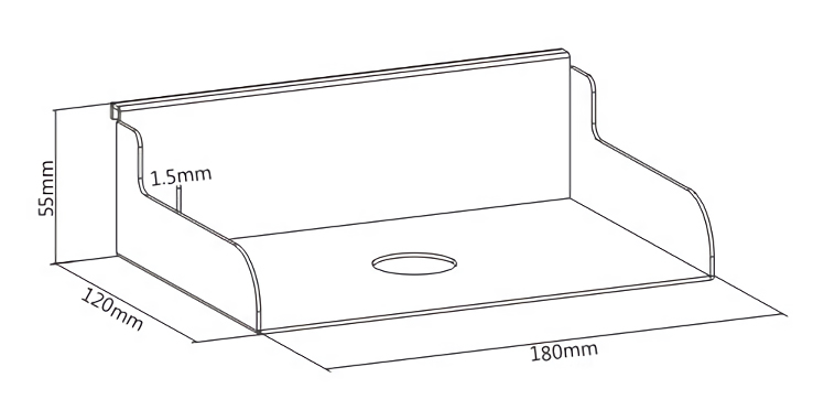BRATECK ράφι SW03-10 για χρήση με το πάνελ SW series, 180x120x55mm SW03-10