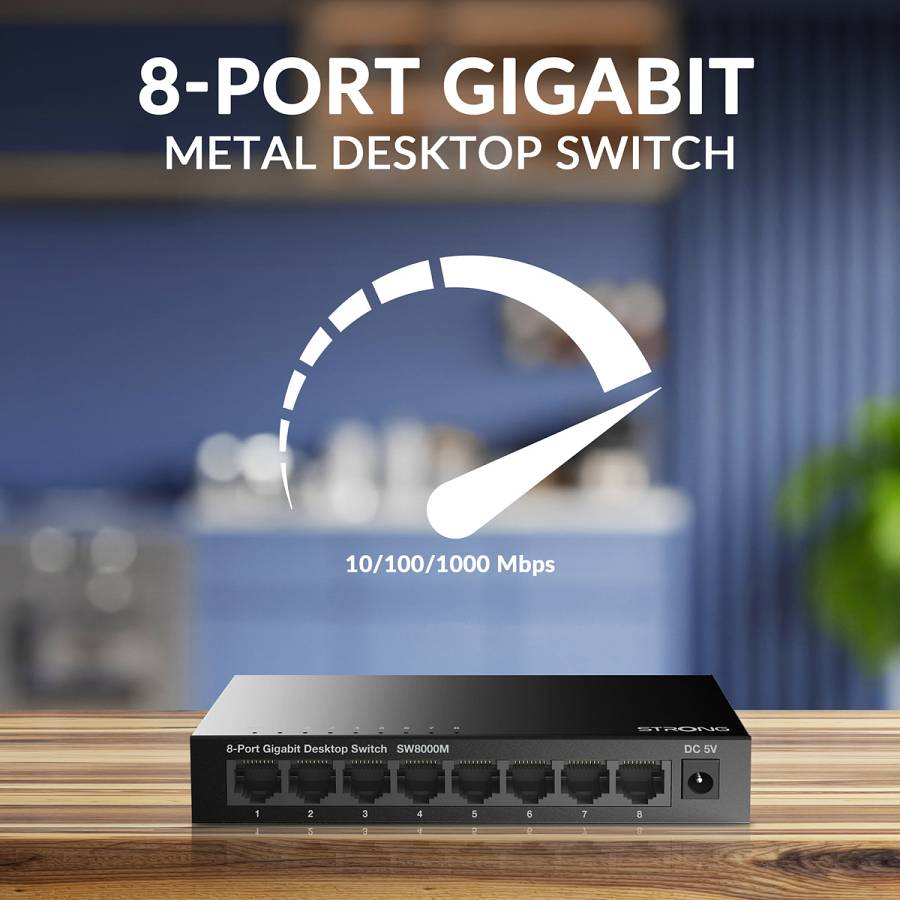 STRONG switch SW5000M, 8x Gigabit θύρες, 1000Mbps SW8000M