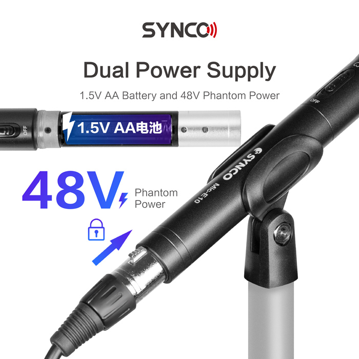 SYNCO μικρόφωνο χειρός SY-E10-MIC, δυναμικό, καρδιοειδές, XLR, μαύρο SY-E10-MIC