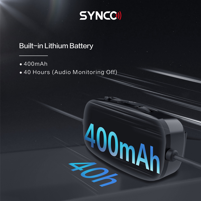 SYNCO μικρόφωνο Lav-S6M2, clip-on, omnidirectional, 3.5mm, 400mAh, μαύρο SY-S6M2