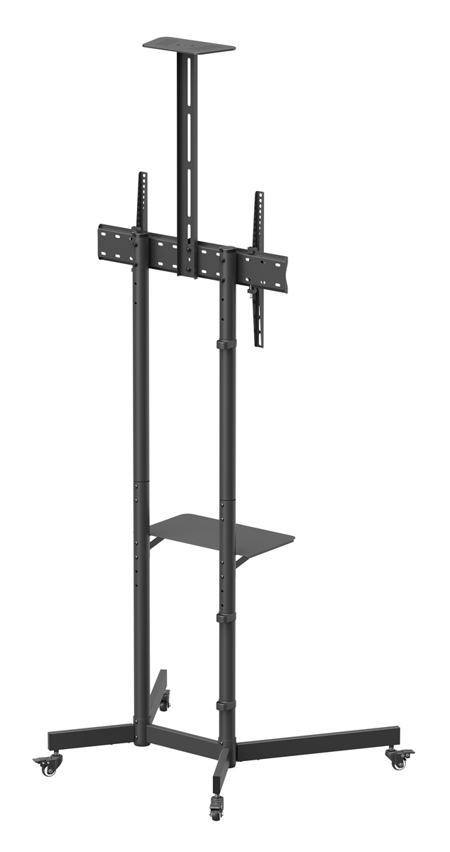 BRATECK βάση τηλεόρασης δαπέδου T1042T, 37-70, έως 45kg, με ράφια & ροδάκια T1042T