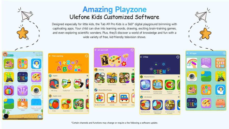 ULEFONE tablet Tab A9 Pro Kids, 8.68, 4/128GB, 4G, Android 15, 5040mAh, μπλε TABA9-PRO-BL
