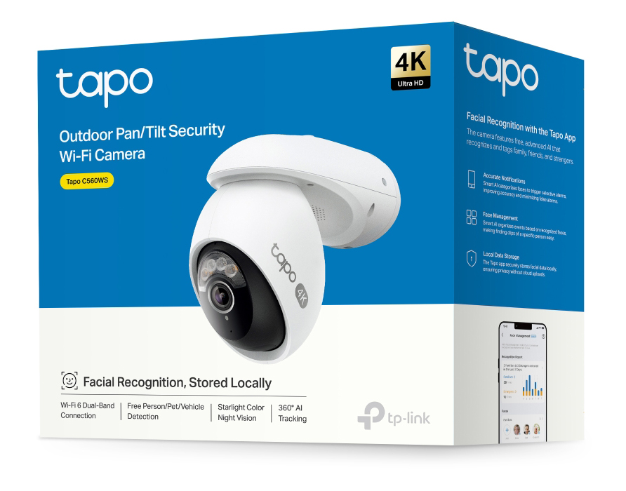 TP-LINK smart camera Tapo C560WS, 4K, IP66, Wi-Fi 6, two-way audio, Ver. 1.0 TAPO-C560WS