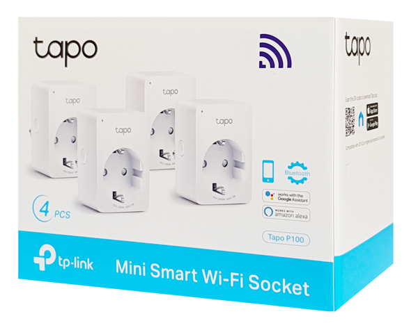 TP-LINK smart αντάπτορας ρεύματος TAPO-P100, Wi-Fi, ΒΤ, 4τμχ, Ver. 1.0 TAPO-P100-4