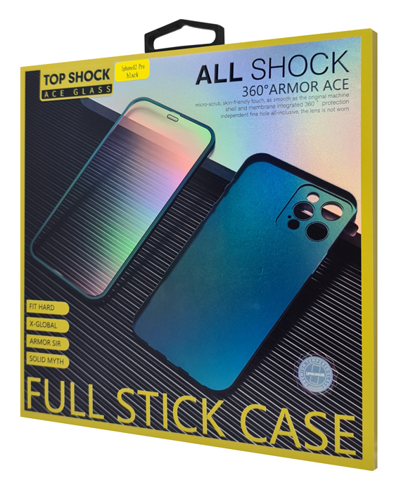 POWERTECH θήκη & tempered glass 2.5D TGC-0002 για iPhone 12 Pro, μαύρη TGB-0002