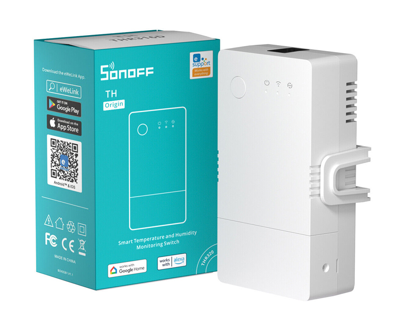 SONOFF smart διακόπτης ελέγχου θερμοκρασίας/υγρασίας THR320, Wi-Fi, 20A THR320