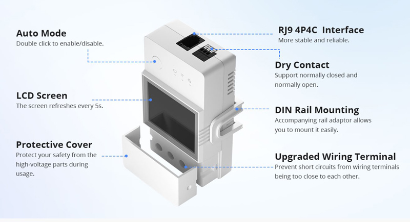 SONOFF smart διακόπτης ελέγχου θερμοκρασίας/υγρασίας THR320D, WiFi, 20A THR320D