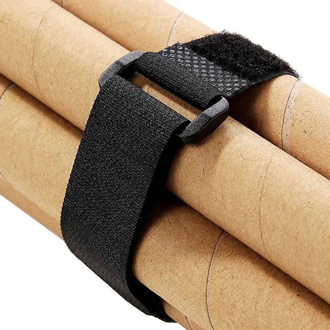POWERTECH ιμάντας τύπου velcro TIES-026, 45x2cm, μαύρος, 10τμχ TIES-026