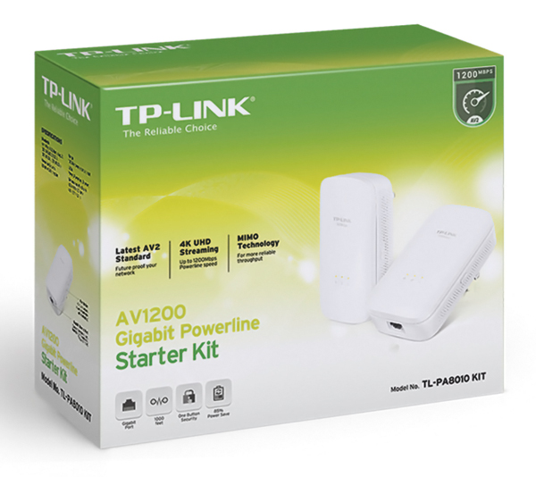 TP-LINK Powerline Starter Kit TL-PA8010, AV1200 Gigabit, Ver. 1.0 TL-PA8010-KIT