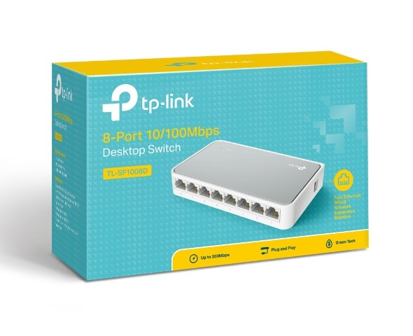 TP-LINK Desktop Switch TL-SF1008D, 8-port 10/100Mbps, Ver. 8.2 TL-SF1008D