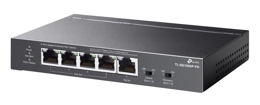 TP-LINK desktop switch TL-SG1005P-PD, 5x Gigabit θύρες, PoE+, UN/1.0 TL-SG1005P-PD