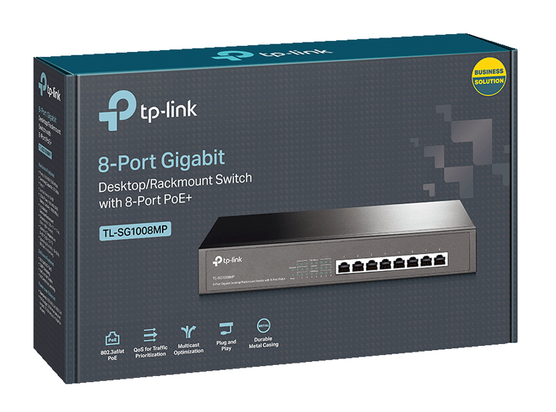 TP-LINK desktop/rackmount switch TL-SG1008MP, 8-Port PoE+, Ver. 2.0 TL-SG1008MP