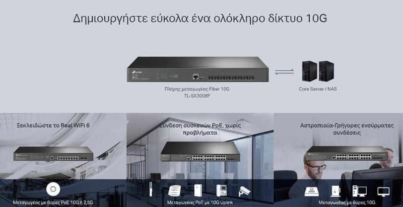 TP-LINK L2+ managed switch TL-SX3008F, 8-Ports 10Gbps SFP+, Ver. 1.0 TL-SX3008F