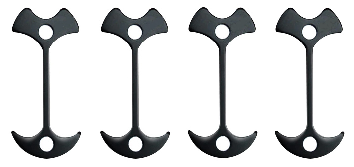 POWERTECH πασαλάκια σκηνής για ξύλινο δάπεδο TOOL-0071, μαύρο, 4τμχ TOOL-0071