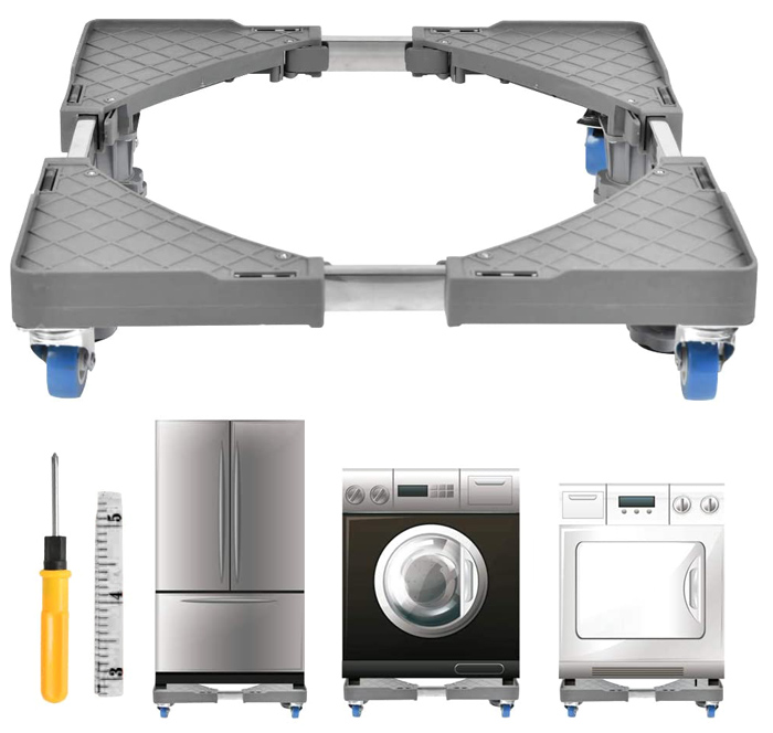 Βάση λευκών συσκευών TOOL-0072, με ρόδες, ρυθμιζόμενη, max 400kg, γκρι TOOL-0072