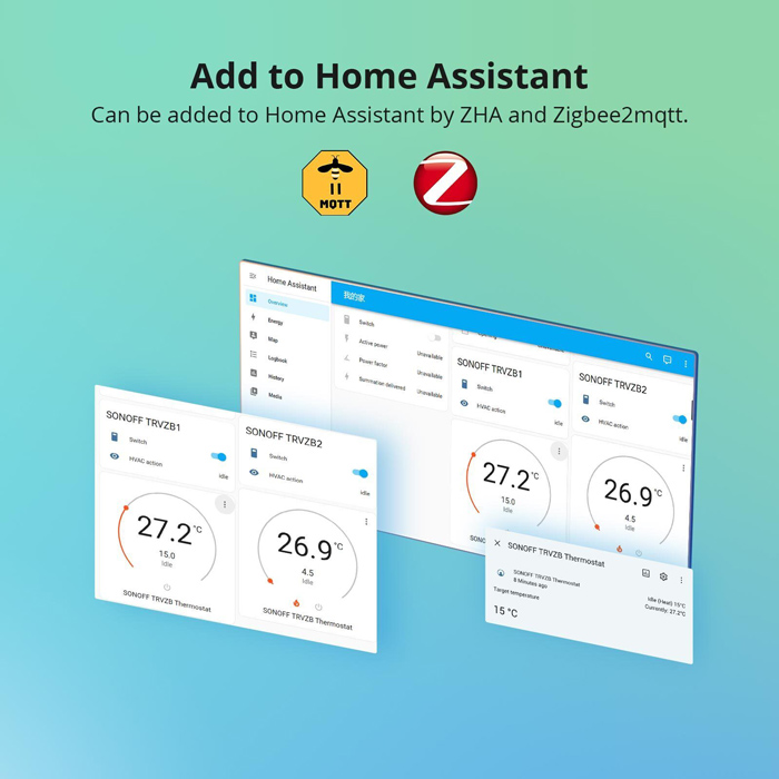 SONOFF smart θερμοστατική βαλβίδα για καλοριφέρ TRVZB, ZigBee, M30x1.5, 48x76mm, 6-28°C TRVZB
