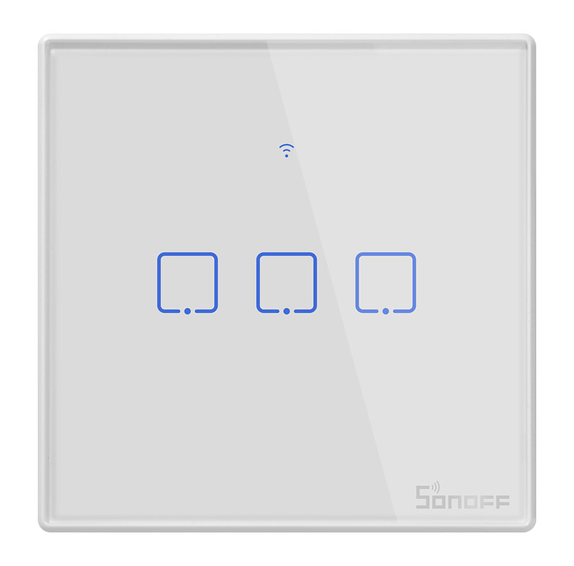 SONOFF smart διακόπτης ΤΧ-T2EU3C, αφής, Wi-Fi, τριπλός, λευκός TX-T2EU3C
