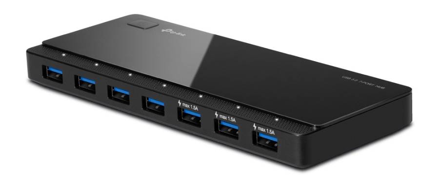 TP-LINK USB hub UH700, 7x θυρών, 5Gbps, 5V/1.5A, USB σύνδεση, μαύρο UH700
