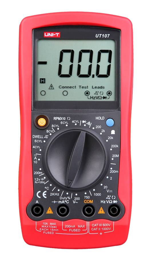 UNI-T ψηφιακό πολύμετρο αυτοκινήτων UT107, RPM/Dwell, test μπαταρίας UT107