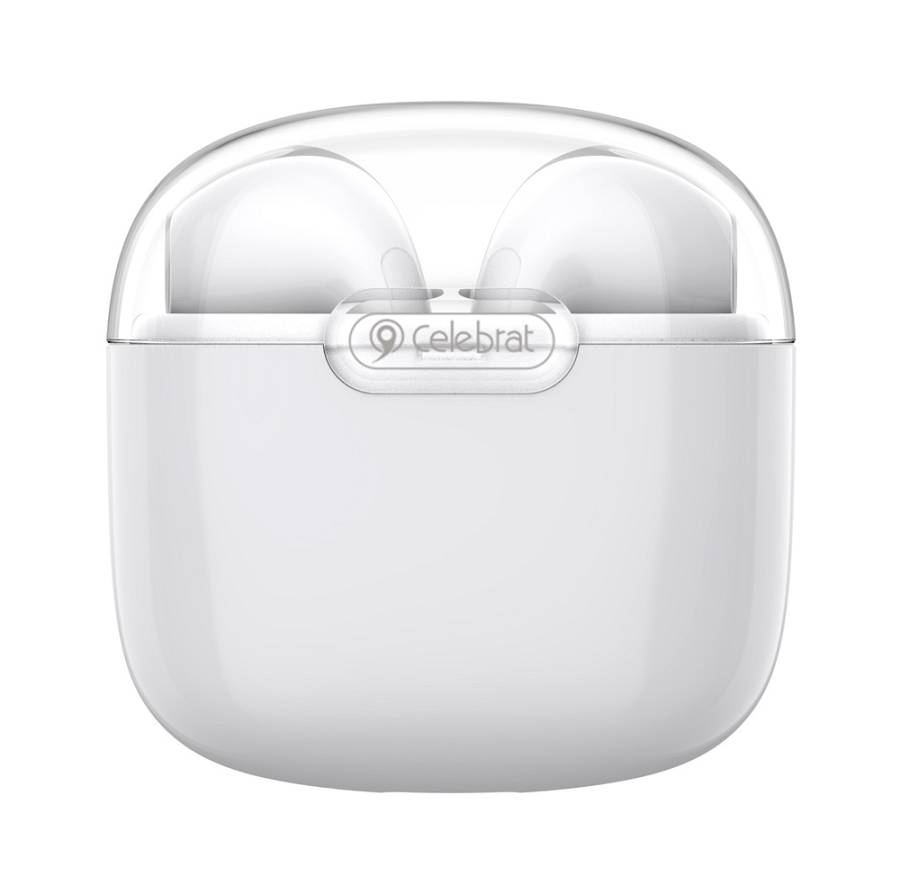 CELEBRAT earphones με θήκη φόρτισης W52, True Wireless, Φ13mm, λευκά W52-WH