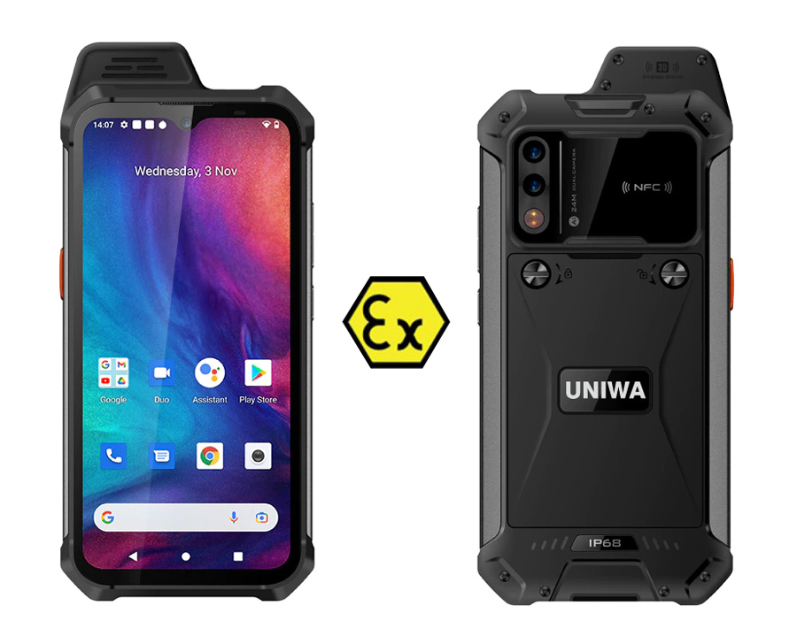 UNIWA smartphone W888, 6.3 HD+, 4/64GB, ηχείο 2W, Atex Zone 2, IP68, μαύρο W888-HD