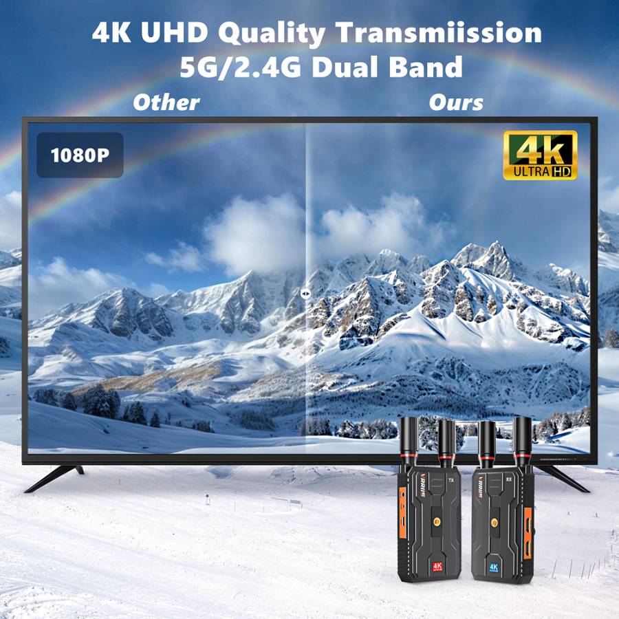 VRRIIS HDMI σύστημα ασύρματης μετάδοσης βίντεο WL097 Pro, 4K, 2.4/5GHz, έως 400m WL097PRO