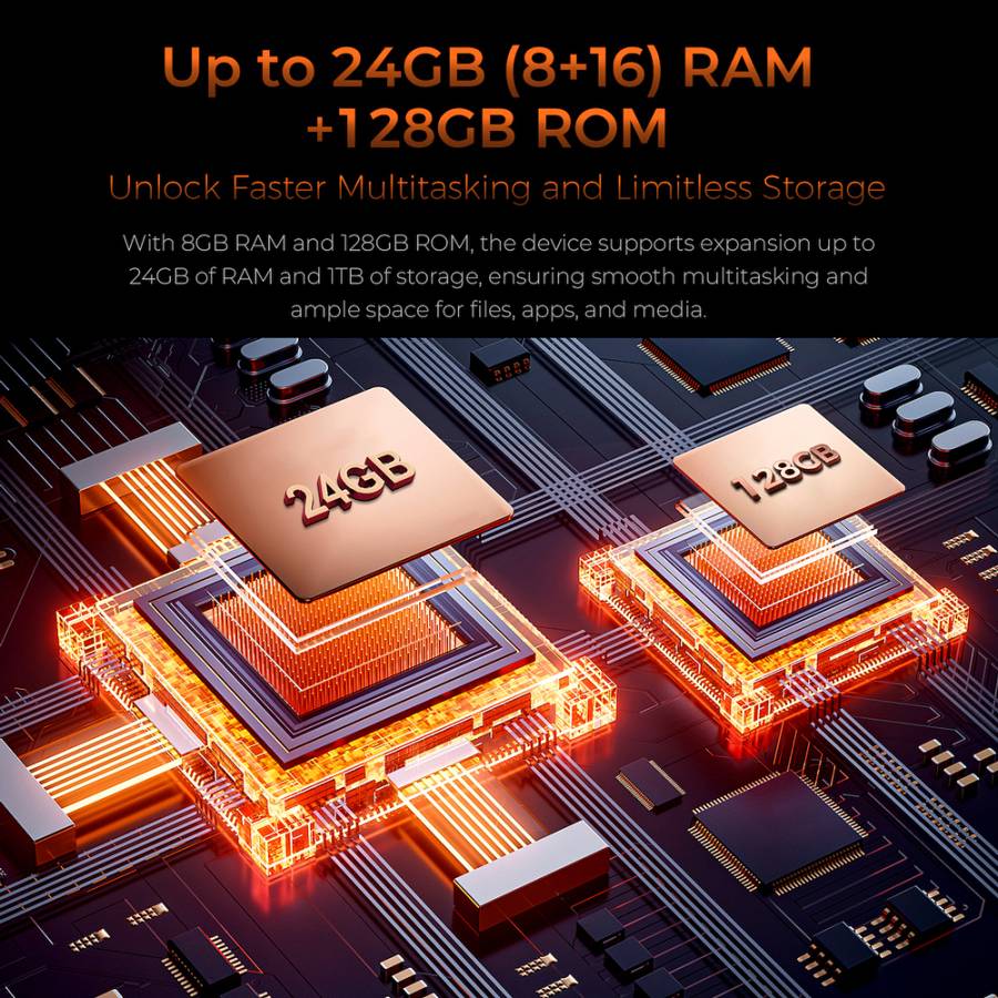 OUKITEL smartphone WP53 με ηχείο 3W, 6.52, 8/128GB, 11000mAh, IP68/IP69K/MIL-STD-810H, μαύρο WP53-BK