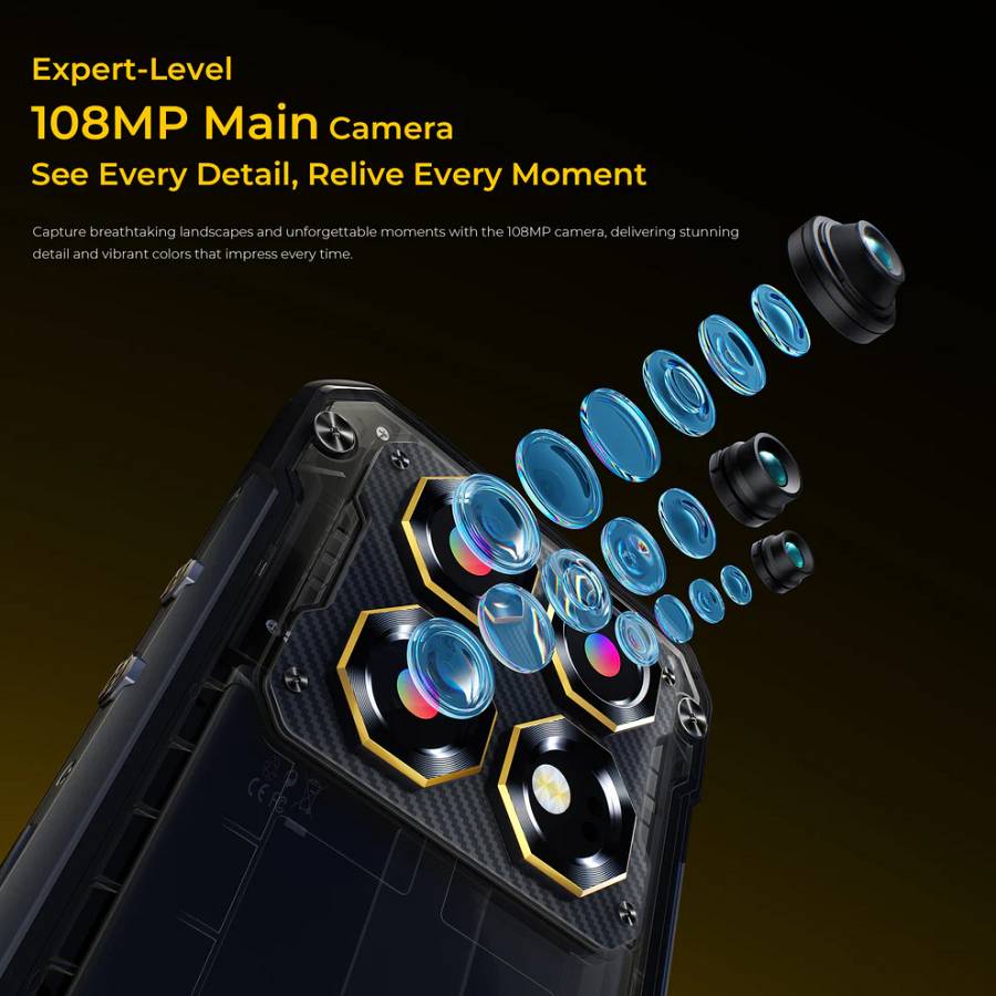 OUKITEL smartphone WP60, 7.2, 8/256GB, 5G, 10000mAh, IP68/IP69K/MIL-STD-810H, κίτρινο WP60-YL
