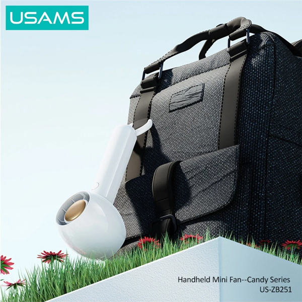 USAMS φορητός ανεμιστήρας US-ZB251 με 2 ταχύτητες, 1200mAh, λευκός ZB251FS01