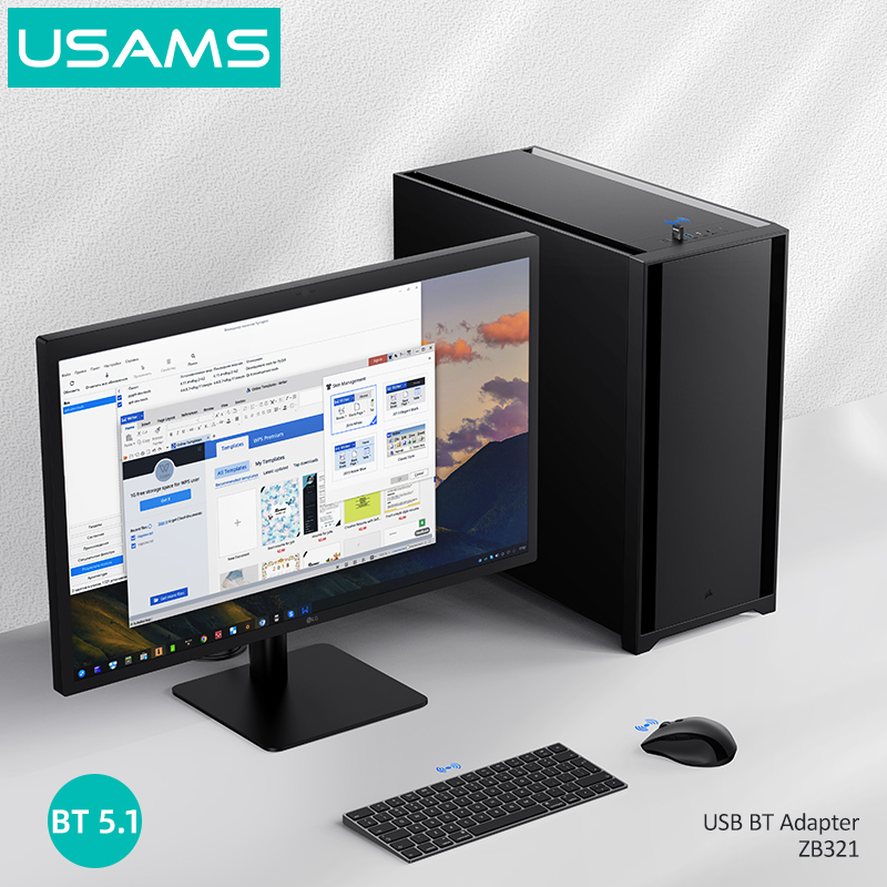 USAMS USB αντάπτορας Bluetooth 5.1 ZB321, μαύρος ZB321SPQ01