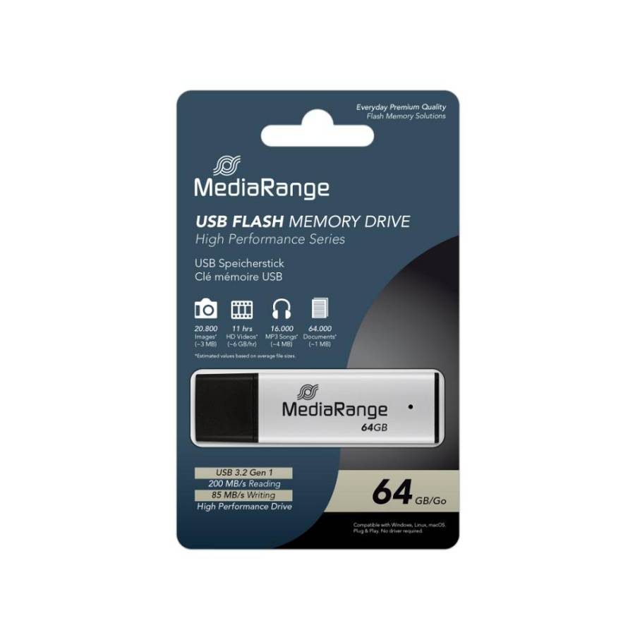 MediaRange USB 3.0 high performance flash drive, 64GB (MR1901)