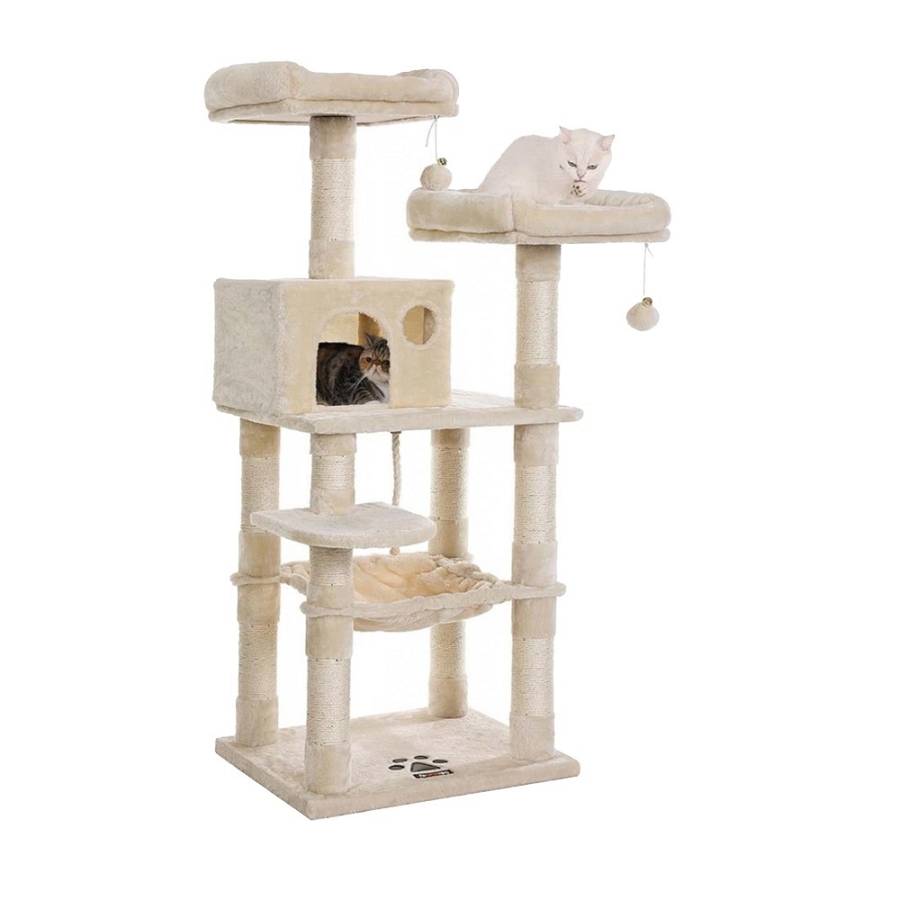 Feandrea Cat Tower, Height 143 cm, for up 3 Cats (PCT15BE) (FEAPCT15BE)
