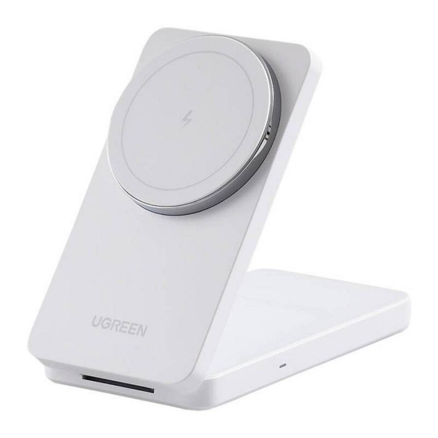 Ugreen W528 2 σε 1 επαγωγικός φορτιστής για iPhone AirPods 20W λευκό (45055) (UGR45055)