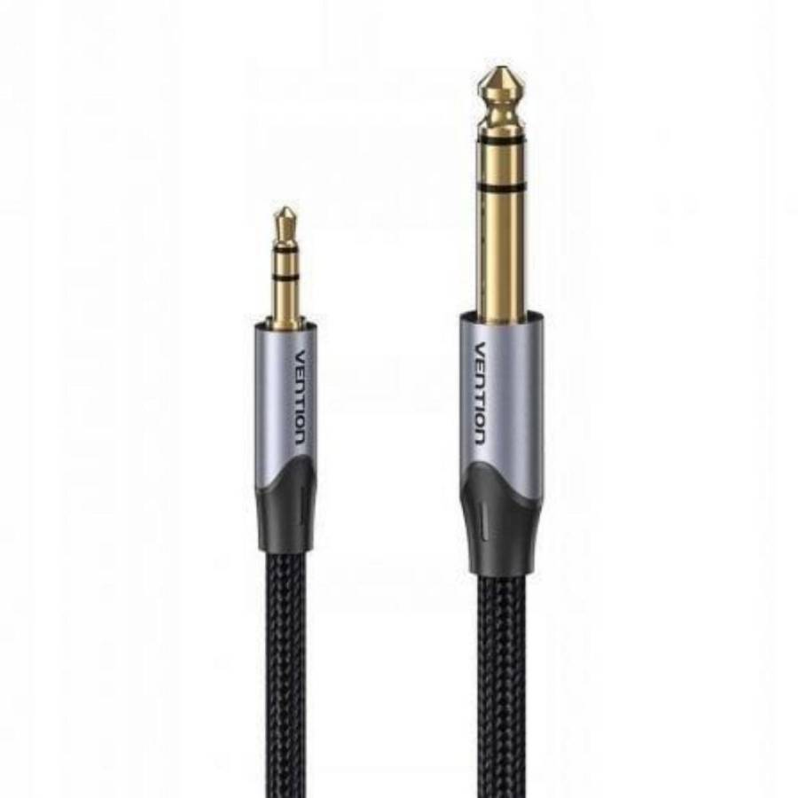 VENTION Cotton Braided TRS 3.5mm Male to 6.5mm Male Audio Cable 10M Gray Aluminum Alloy Type (BAUHL) (VENBAUHL)