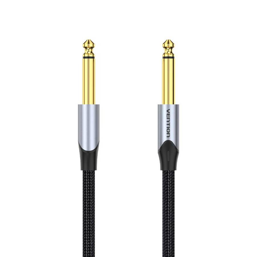 VENTION Cotton Braided 6.5mm Male to Male Audio Cable 1M Gray Aluminum Alloy Type (BASHF) (VENBASHF)