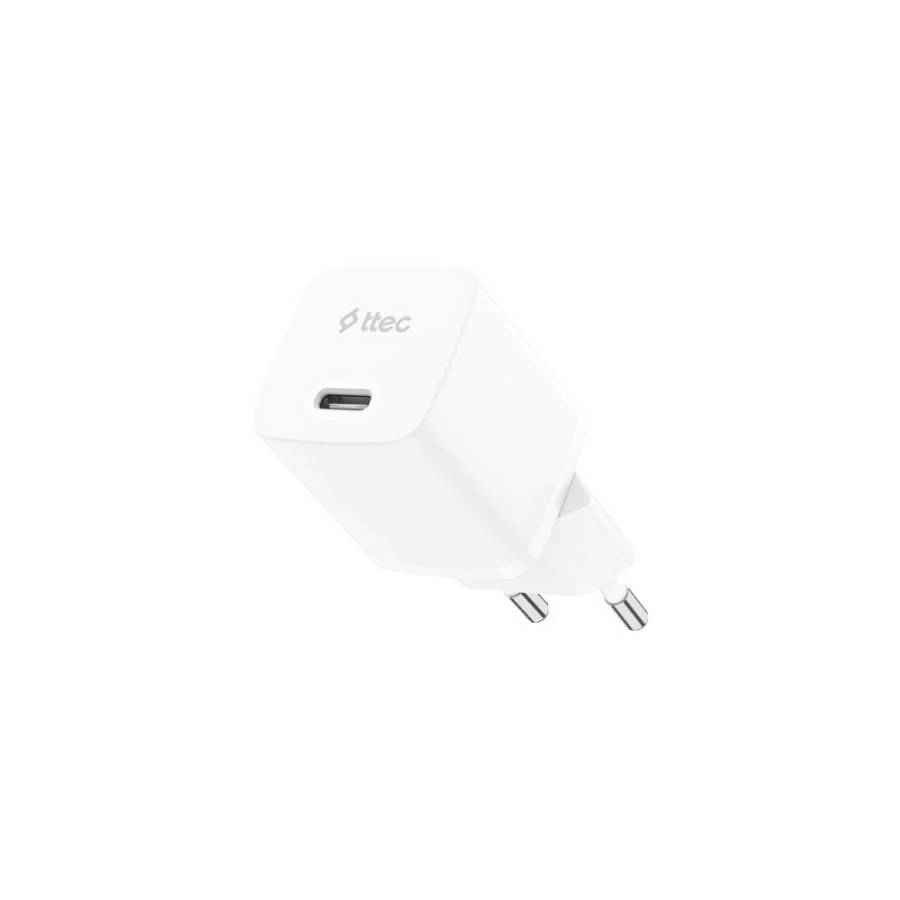 ttec SmartCharger GAN 20W PD Travel Fast Charger White (2SCG20B) (TTEC2SCG20B)