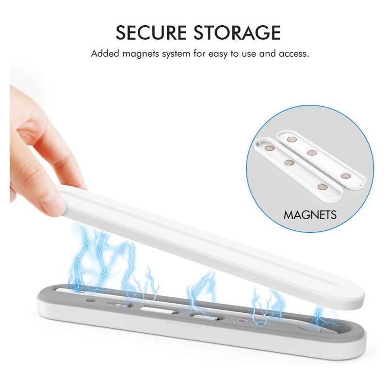 Βάση Στήριξης & Αποθήκευσης Μαγνητική ABS Ahastyle PT121 για Apple Pencil USB C, 1, 2, Pro Λευκό