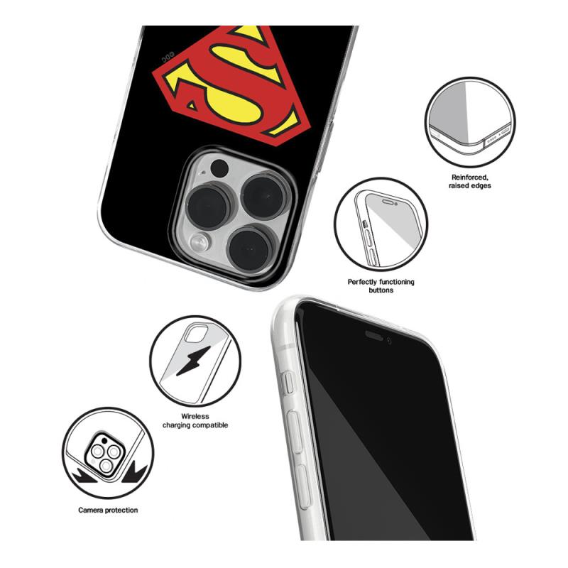 Θήκη Soft TPU DC Superman 002 Apple iPhone 15 Pro Μαύρο