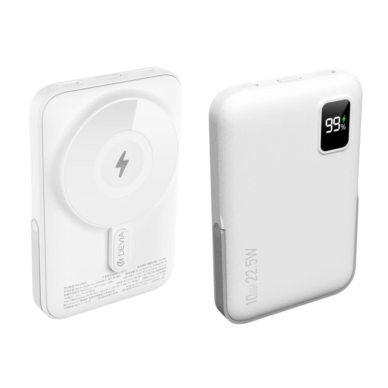 Ασύρματος Φορτιστής Ανάγκης Devia EP201 Magnetic PD 22.5W 10000mAh με Βραχίονα Στήριξης Extreme Speed Λευκό