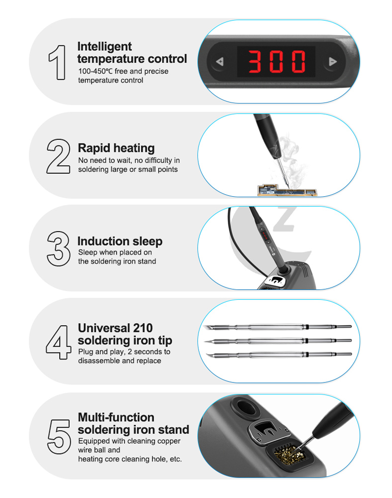 SUNSHINE σταθμός κόλλησης 210 Pro με κολλητήρι, 110W, 100~450 °C 210PRO