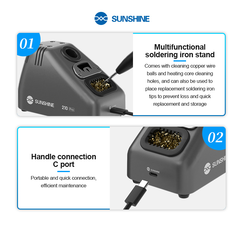 SUNSHINE σταθμός κόλλησης 210 Pro με κολλητήρι, 110W, 100~450 °C 210PRO