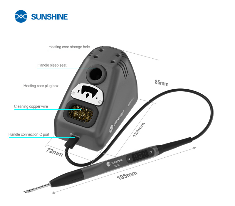 SUNSHINE σταθμός κόλλησης 210 Pro με κολλητήρι, 110W, 100~450 °C 210PRO