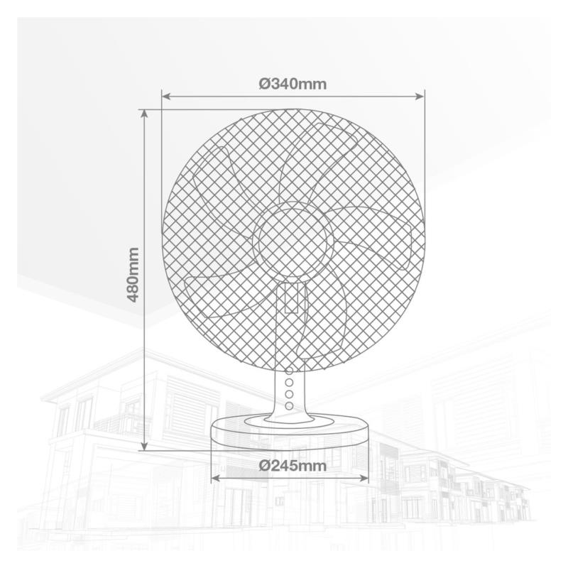 Επιτραπέζιος Ανεμιστήρας Niaros Macomia 35W Λευκό
