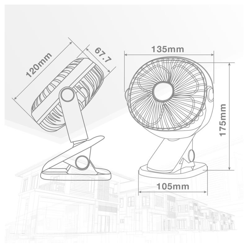 Επιτραπέζιος Ανεμιστήρας Niaros Fune USB 3W Mini Λευκό