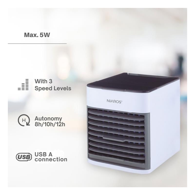 Επιτραπέζιος Ανεμιστήρας Niaros Beteni Air Cooler USB 5W Λευκό